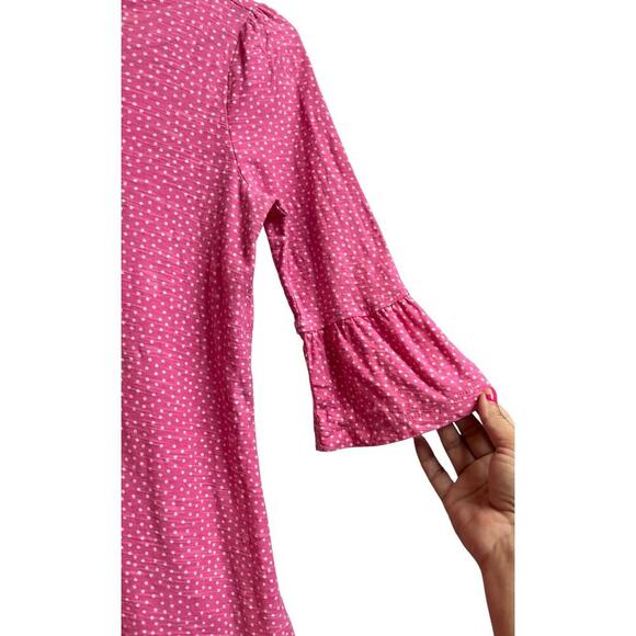 Lilly Pulitzer Pink White Polka Dots Cotton Top XS - Picture 3 of 7